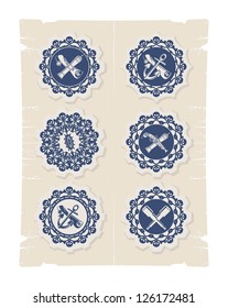 Pirate round labels, 1, vector