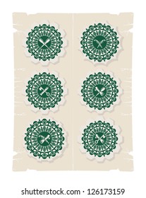 Pirate round labels, 4, vector