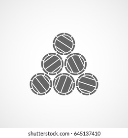 Pirate Rum Barrel Flat Icon On White Background
