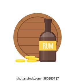 Pirate Rum Bottle Barrel Vector Illustration Stock Vector (Royalty Free ...