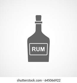 Pirate Rum Bottle Flat Icon On White Background