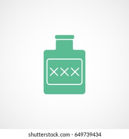 Pirate Rum Bottle Green Flat Icon On White Background