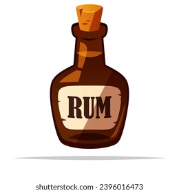 Pirate rum bottle vector isolated illustration