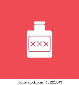 Pirate Rum Flat Icon On Red Background