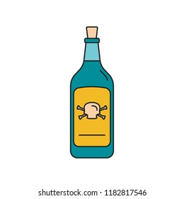 Pirate rum icon. Cartoon pirate rum vector icon for web design isolated on white background