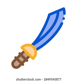 Pirate Saber Icon Vector. Outline Pirate Saber Sign. Isolated Contour Symbol Illustration