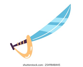 Sable pirata concepto aislado. Ilustración de Diseño gráfico plano de Vector