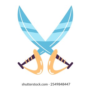 Sable pirata concepto aislado. Ilustración de Diseño gráfico plano de Vector