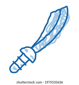 Pirate Saber sketch icon vector. Hand drawn blue doodle line art Pirate Saber isometric sign. isolated symbol illustration