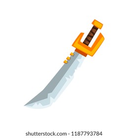 Pirate sabre, old sword vector Illustration on a white background