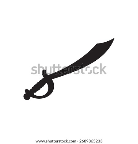 pirate sabre silhouette icon. silhouette vector saber sign, symbol for web and mobile. Pirates symbol stock vector illustration. pirate sword vector icon for web design isolated on white background.
