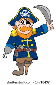 Pirate with sabre - vector illustration.