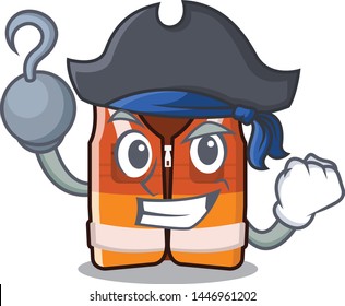 Pirate safety vest isolated in the character