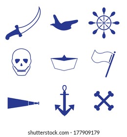 pirate, sailing icons 