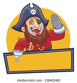 Pirate salute with blank sign