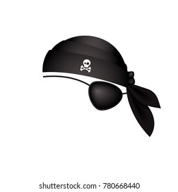 Pirate scarf and eye patch - vector illustration