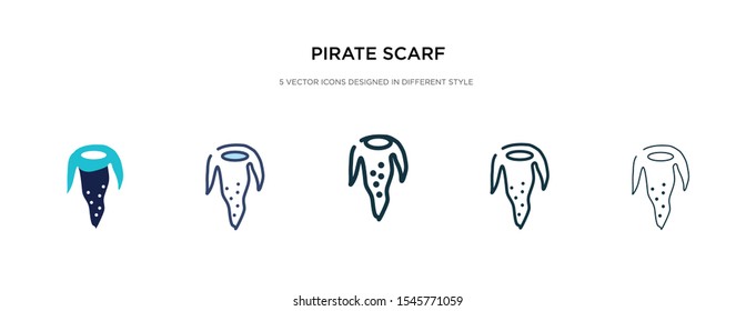 pirate scarf icon in different style vector illustration. two colored and black pirate scarf vector icons designed in filled, outline, line and stroke style can be used for web, mobile, ui