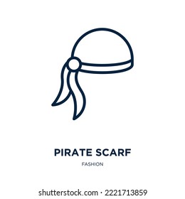 pirate scarf icon from fashion collection. Thin linear pirate scarf, pirate, skull outline icon isolated on white background. Line vector pirate scarf sign, symbol for web and mobile
