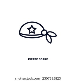 pirate scarf icon. Thin line pirate scarf icon from fashion and things  collection. Outline vector isolated on white background. Editable pirate scarf symbol can be used web and mobile