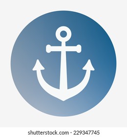 Pirate or sea icon, anchor. Flat design style modern vector illustration. Isolated on stylish color blured background icon.  Element in flat design.