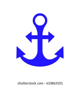 Pirate or sea icon, anchor. Flat design style modern vector illustration. Isolated on stylish color background long shadow icon. Elements in flat design