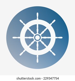 Pirate or sea icon, helm. Flat design style modern vector illustration. Isolated on stylish color blured background icon.  Element in flat design.