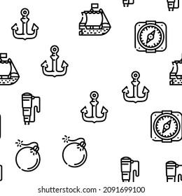 Ilustración de líneas delgadas con vectores pirata de rotor marino