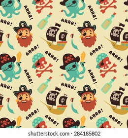 Pirate seamless pattern