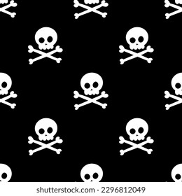 Pirate seamless pattern - Cute sea adventures collection. Pirate scull and. Funny pirate party elements for kids.