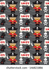 pirate seamless pattern design. vector illustration