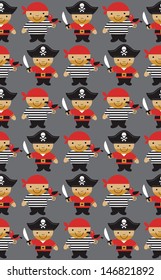 pirate seamless pattern design. vector illustration