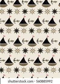 Pirate seamless pattern. Vector illustration