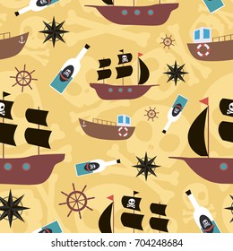 Pirate seamless pattern. Vector illustration