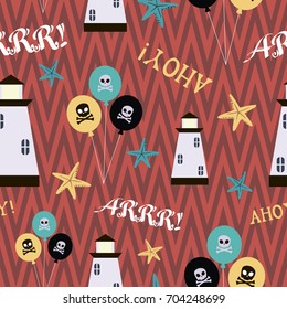 Pirate seamless pattern. Vector illustration