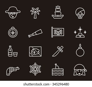 PIRATE set of outline icons