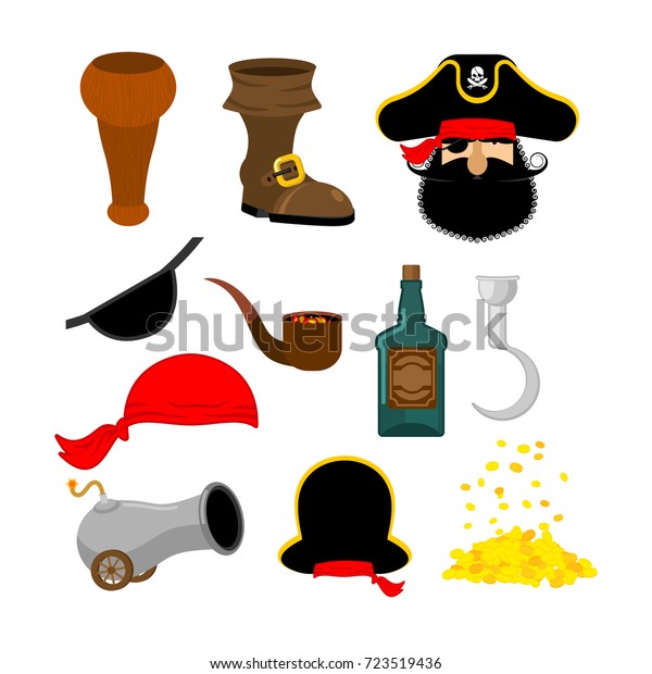 Pirate Set Pirates Hat Eye Patch Stock Vector (Royalty Free) 723519436