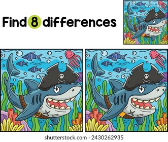 Tiburón pirata encuentra las diferencias