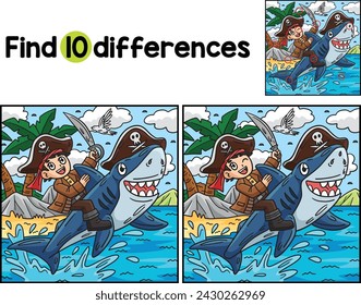 Pirate and Shark Find The Differences