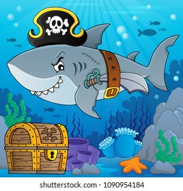 Pirate shark topic image 5 - eps10 vector illustration.