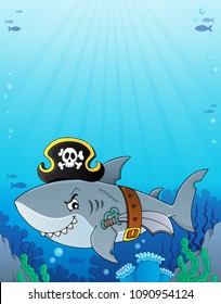 Imagem 6 do tópico do tubarão pirata - ilustração vetorial eps10.