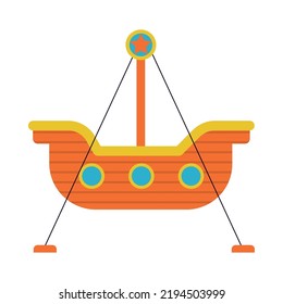 pirate ship attraction on white background