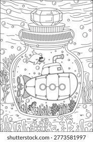 Pirate Ship Bottle in