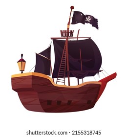 Dibujo vectorial de dibujos animados de barcos piratas.