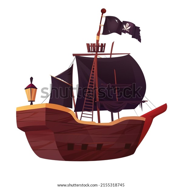 Pirate Ship Cartoon Vector Illustration 库存矢量图（免版税）2155318745 | Shutterstock