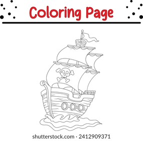 pirate ship Coloring page for kids