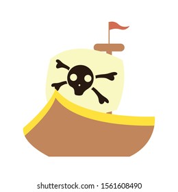 pirate ship cute baby toy vector illustration design