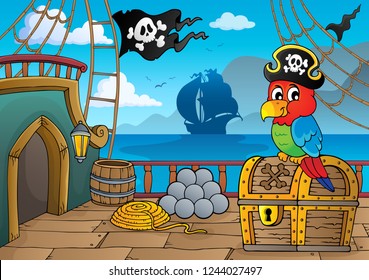 Pirate ship deck thematics 2 - eps10 vector illustration.