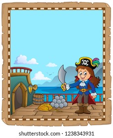 Pirate ship deck topic parchment 3 - eps10 vector illustration.