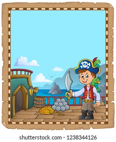 Recorte de tema de la cubierta de buques piratas 2 - ilustración vectorial eps10.