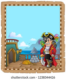 Pirate Schiff Deck Thema Perchment 1 - eps10 Vektorgrafik.